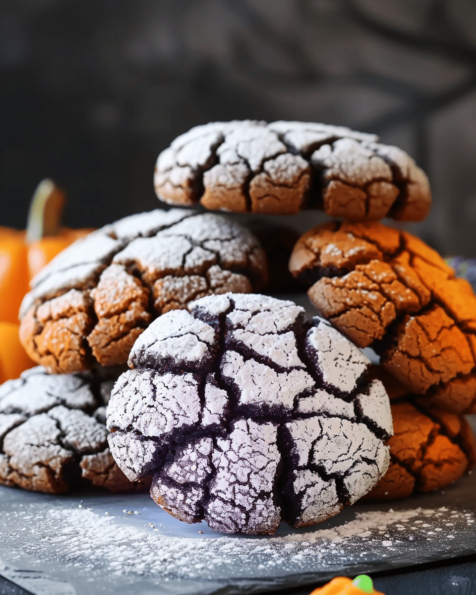 The Best Spooky Halloween Crinkle Cookies