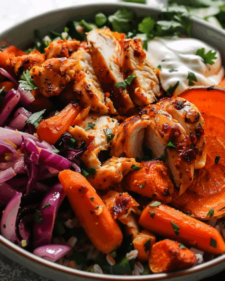 Healthy Spicy Chicken and Roasted Vegetable Bowls