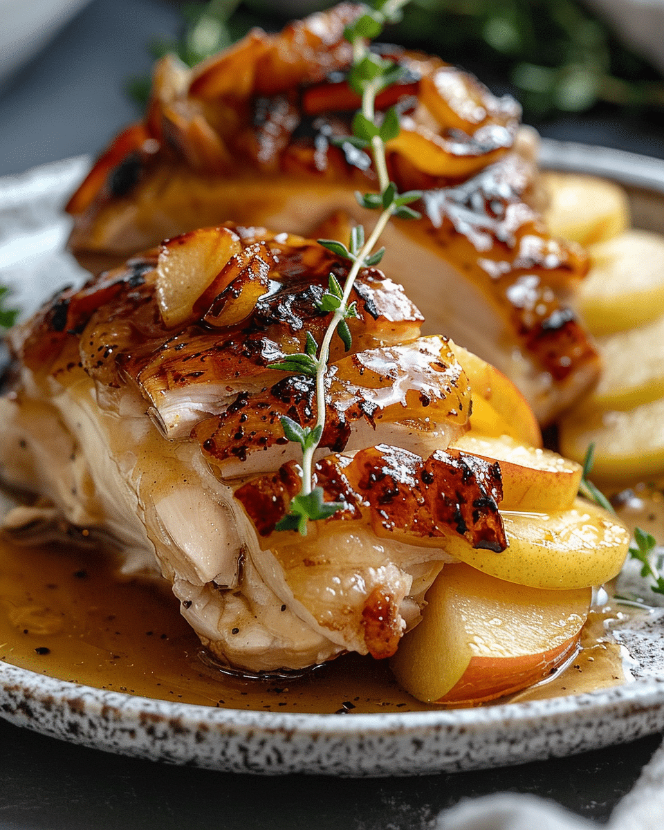 Maple Glazed Apple and Brie Stuffed Chicken Delight