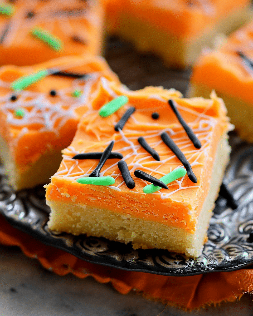 Halloween Frosted Sugar Cookie Bars