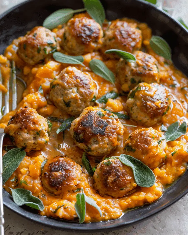 Turkey Meatballs in Pumpkin Sage Sauce