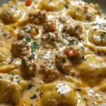 Creamy Cajun Sausage Ravioli