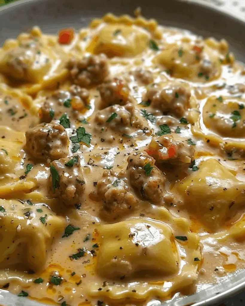 Creamy Cajun Sausage Ravioli