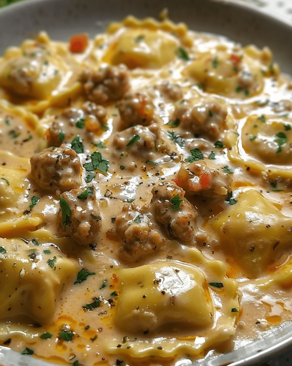 Creamy Cajun Sausage Ravioli
