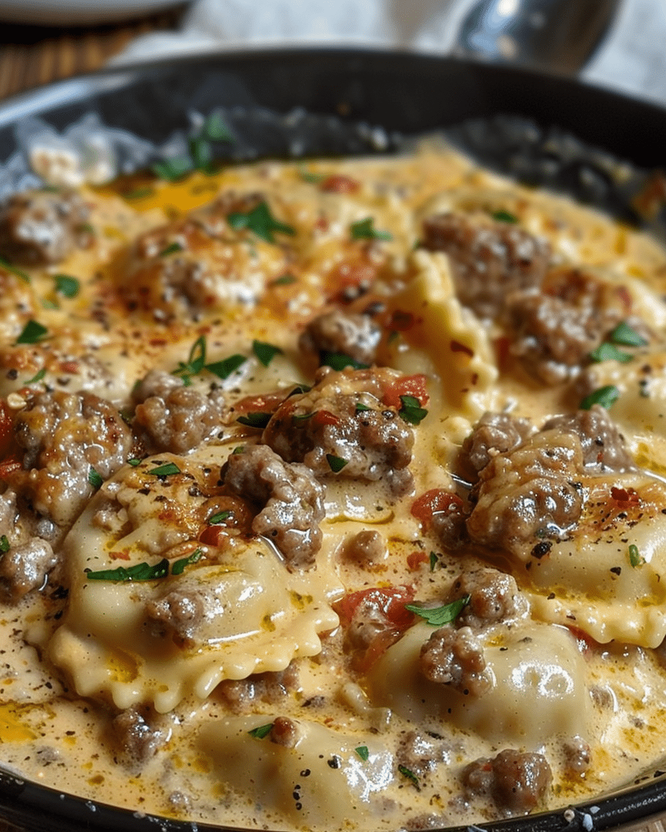 Creamy Cajun Sausage Ravioli