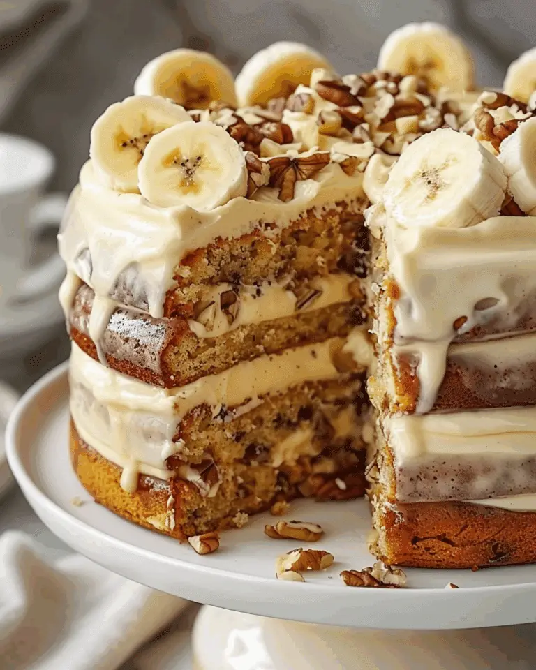 Heavenly Banana Walnut Cream Cake