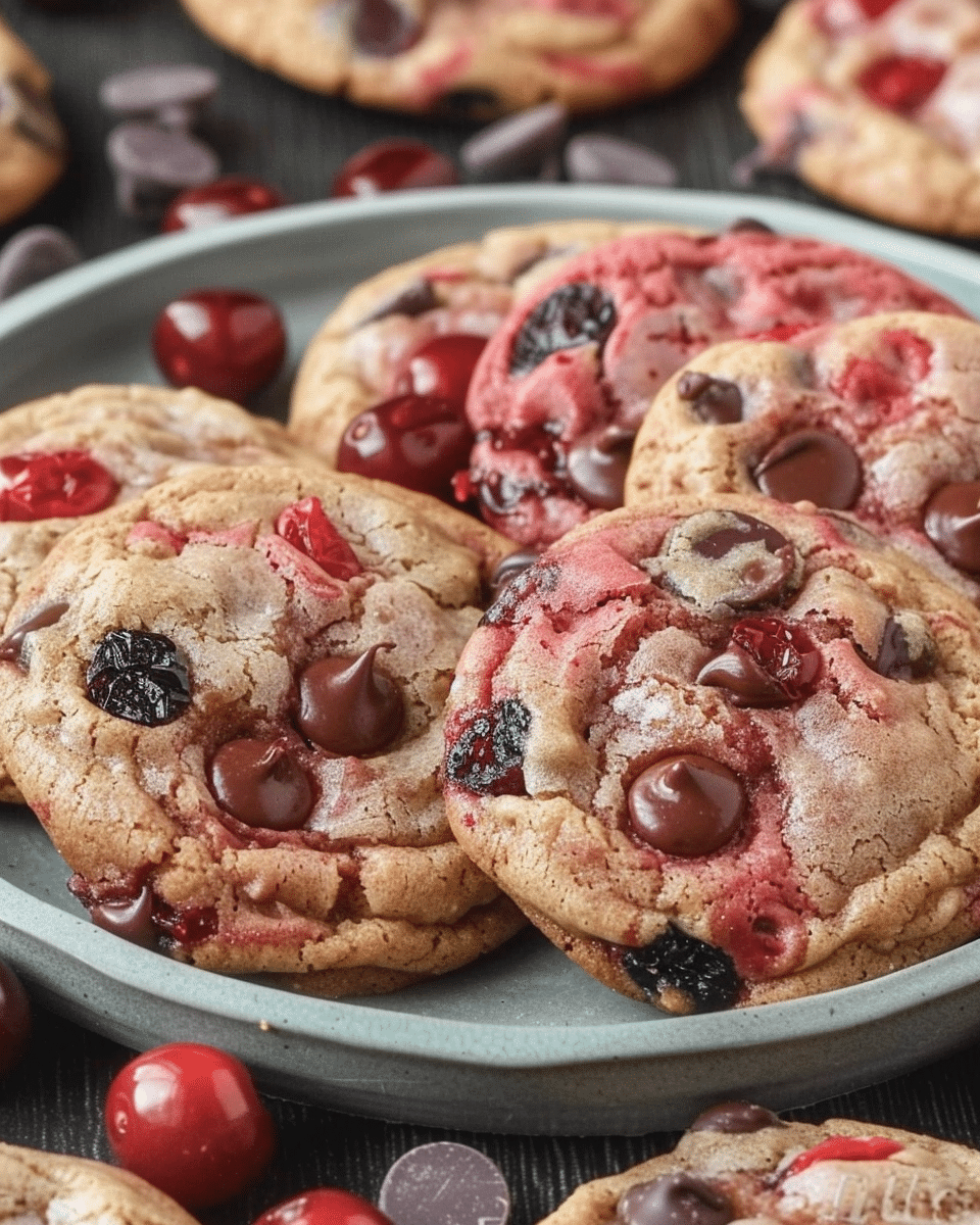 Soft Chewy Cherry Chocolate Chip Cookies