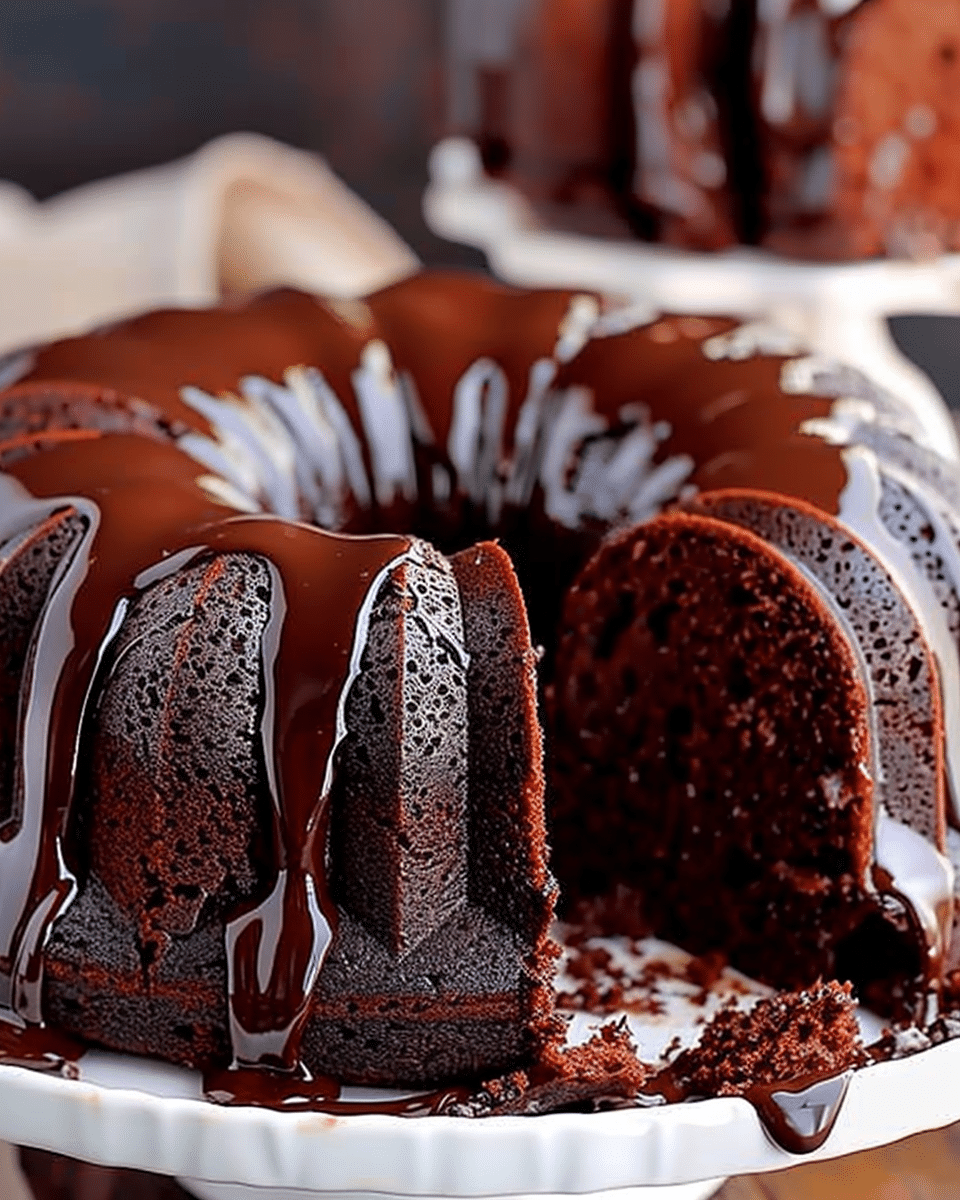 Moist Chocolate Bundt Cake with Ganache