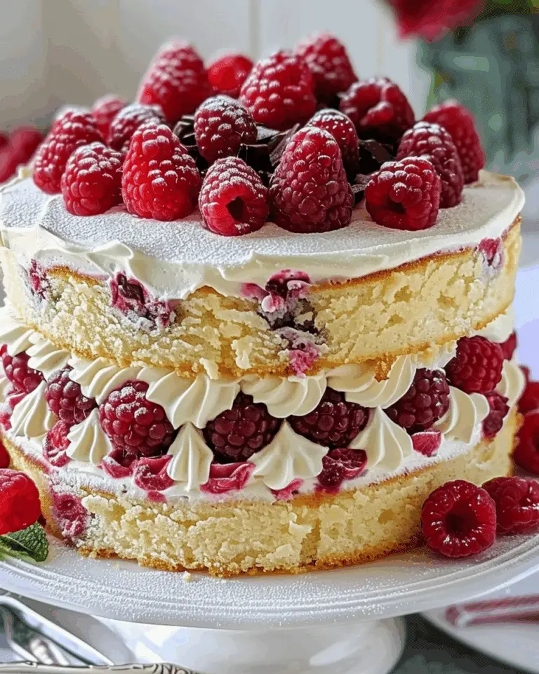 Heavenly White Chocolate Raspberry Cake