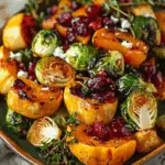 Cranberry-Glazed Roasted Butternut Squash, Brussels Sprouts