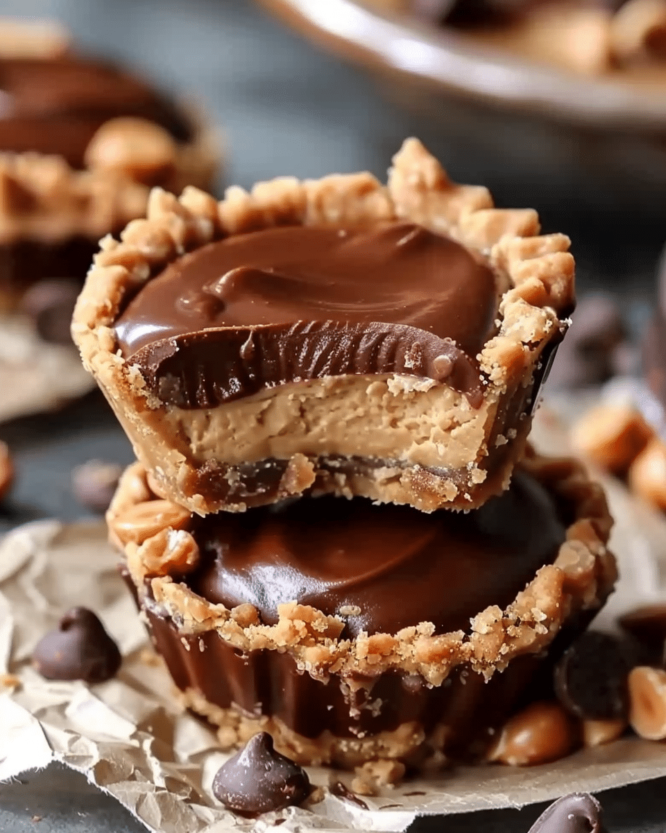 Keto Irresistible Mini Chocolate Peanut Butter Pies