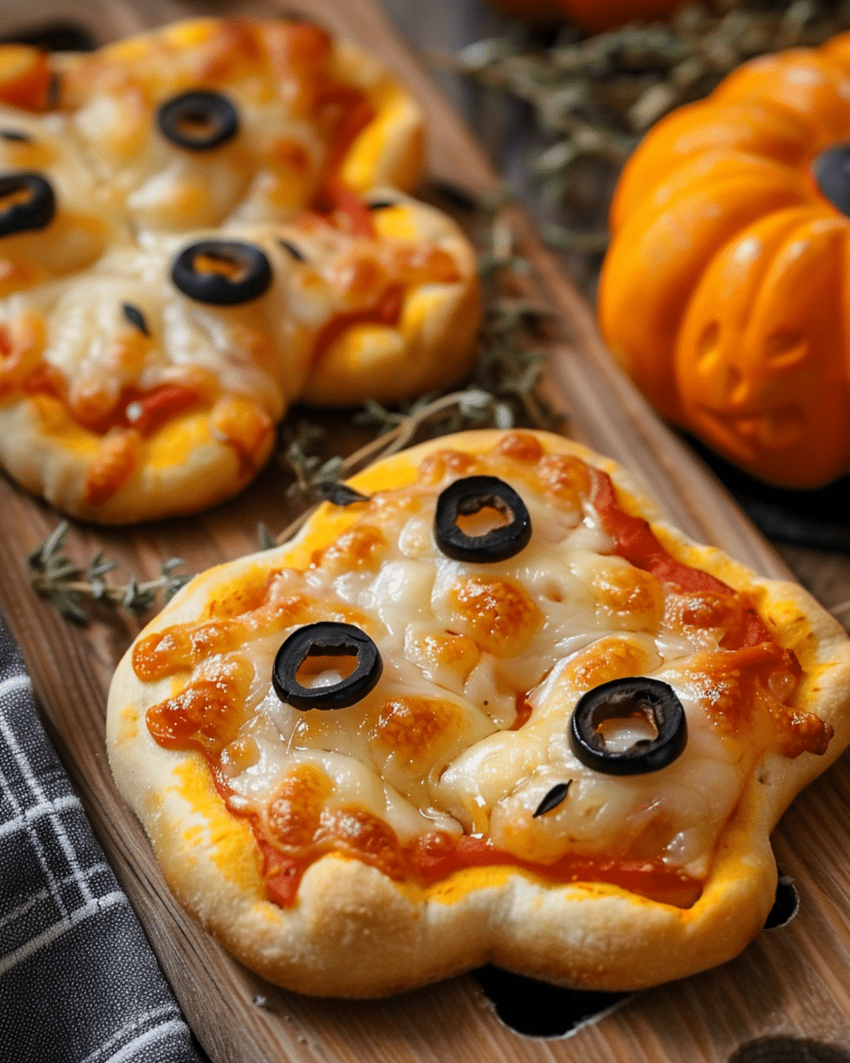Pumpkin-Shaped Mini Pizzas