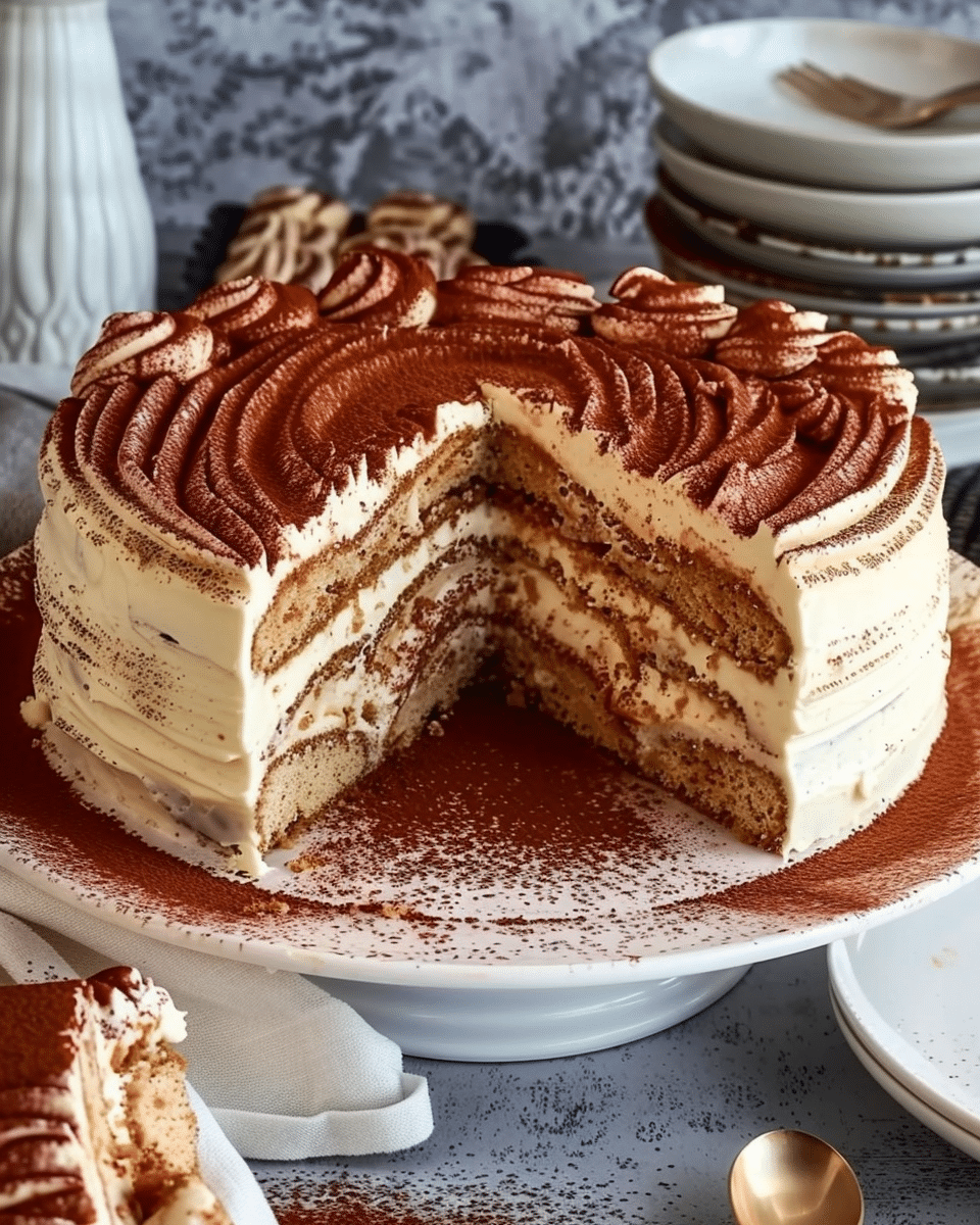 Round Tiramisu Cake