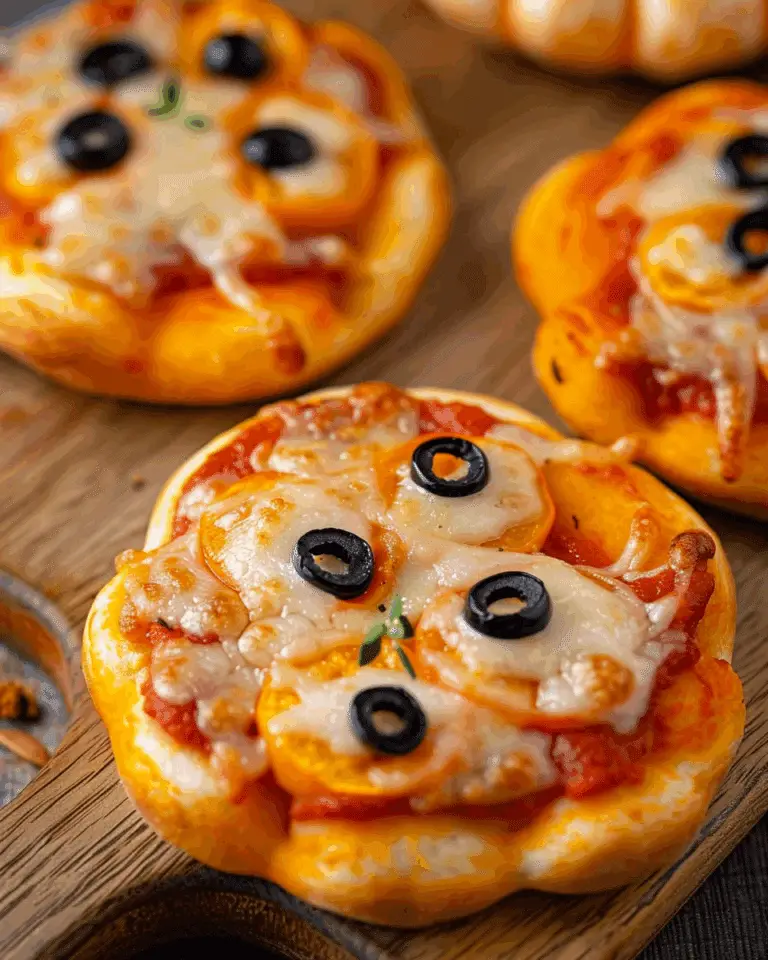 Pumpkin-Shaped Mini Pizzas