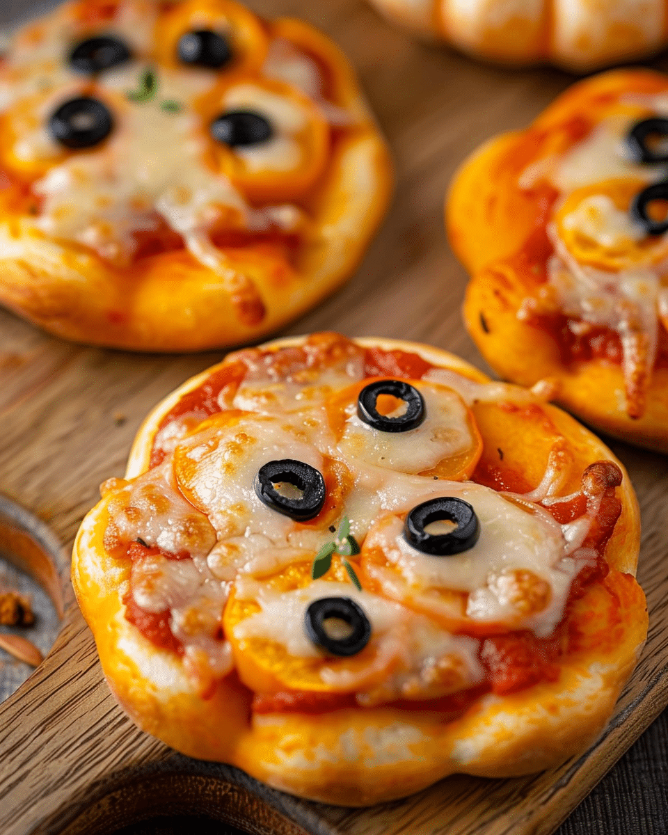Pumpkin-Shaped Mini Pizzas