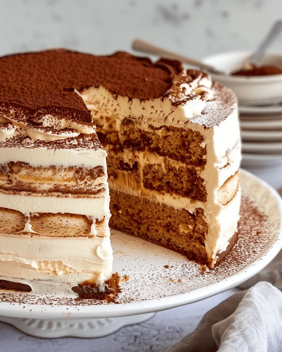 Round Tiramisu Cake