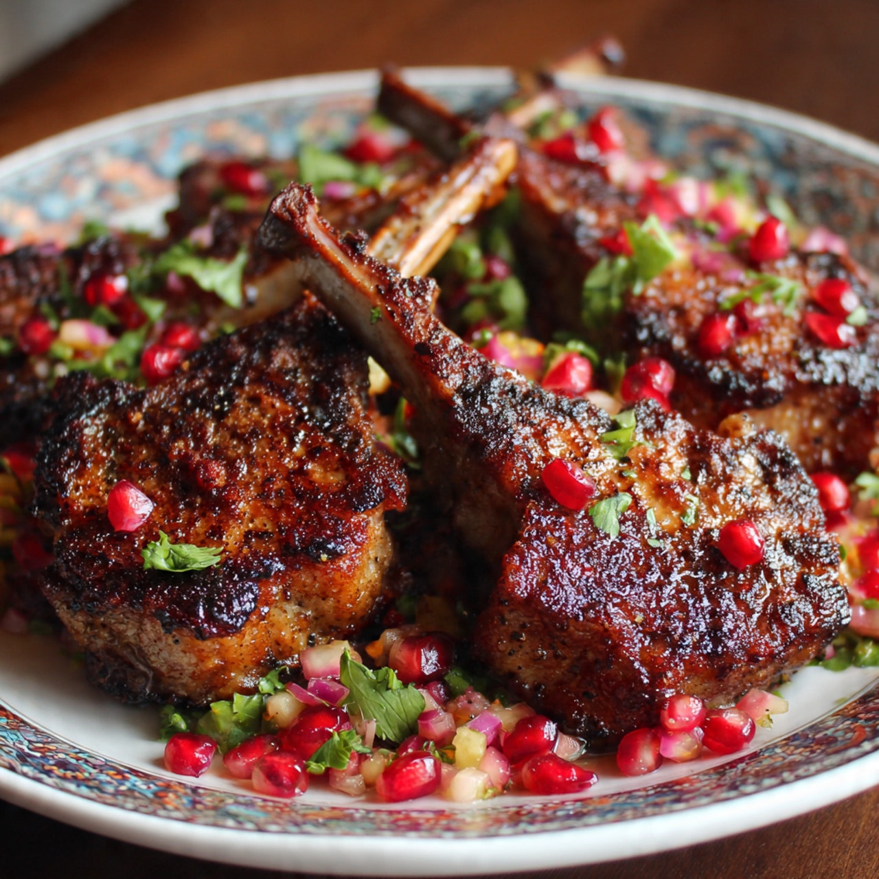Fancy Pomegranate Lamb Chops