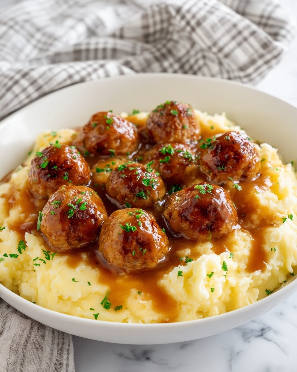 Meatball and Mashed Potato Bake Recipe - Recipe Image