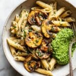 Simple Mushroom Penne with Walnut Pesto Recipe