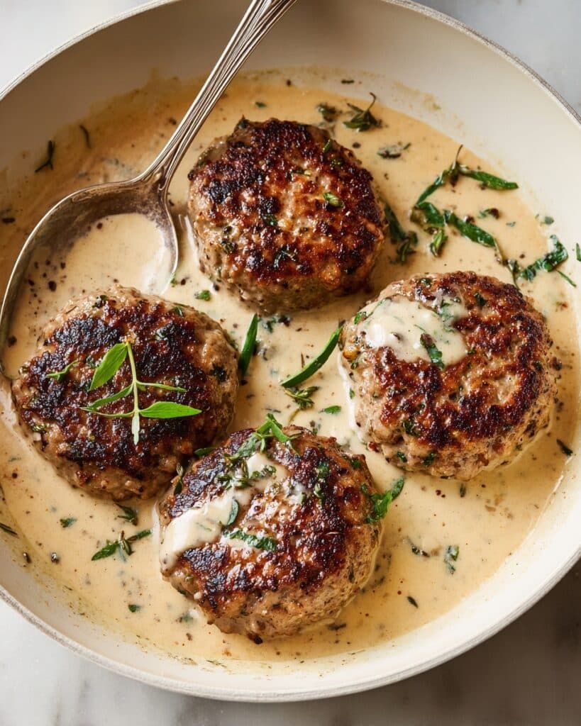 Hamburger Steaks in Creamy Dill Sauce Recipe