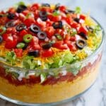 Creamy Taco Dip with Cheddar and Fresh Toppings Recipe