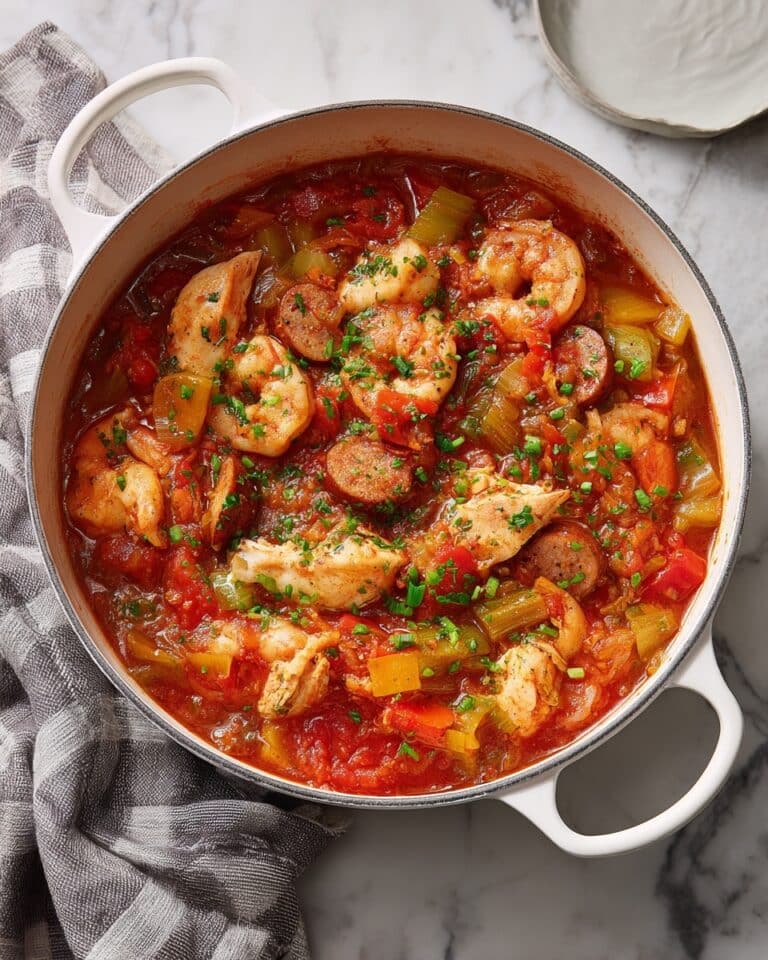 Hearty Cajun Jambalaya with Sausage, Shrimp, and Rice Recipe