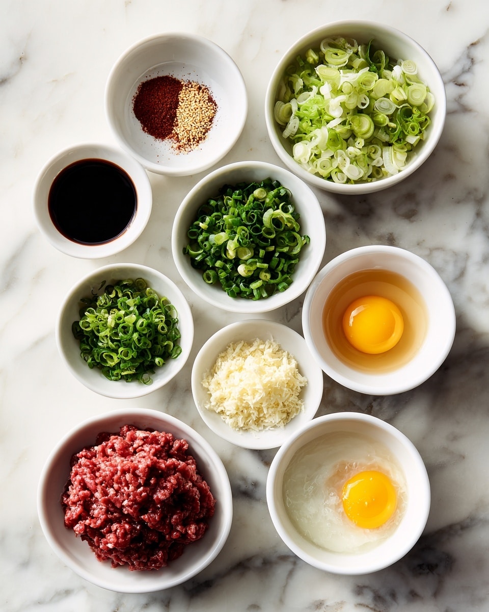 A bowl filled with a base layer of white rice, topped with shiny, dark reddish-brown glazed meatballs sprinkled with white sesame seeds and fresh green sliced scallions. On one side of the bowl, bright green roasted broccoli florets with slightly charred spots add texture. A woman's hand with red nail polish holds light wooden chopsticks picking up one meatball. The bowl is white and sits on a white marbled surface with a black and white striped cloth partially visible in the corner. Photo taken with an iphone --ar 4:5 --v 7