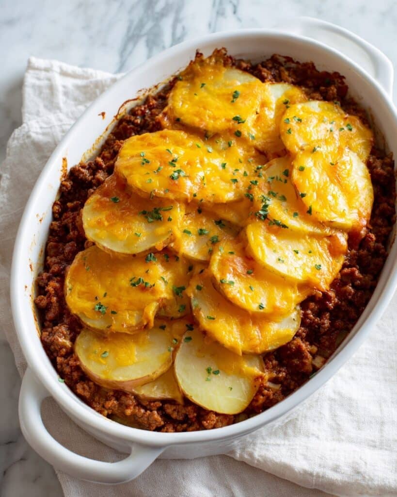 Cheesy Ground Beef and Potatoes Recipe