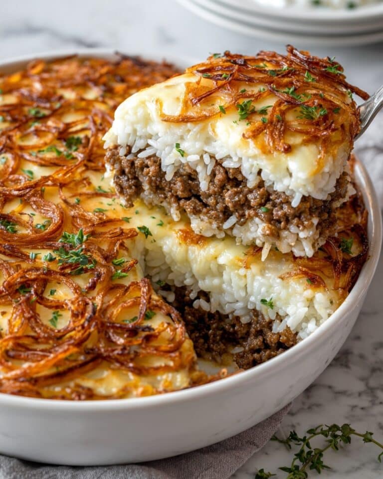 French Onion Ground Beef and Rice Casserole Recipe