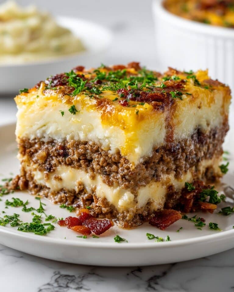 Meatloaf with Mashed Potatoes and Cheese Recipe