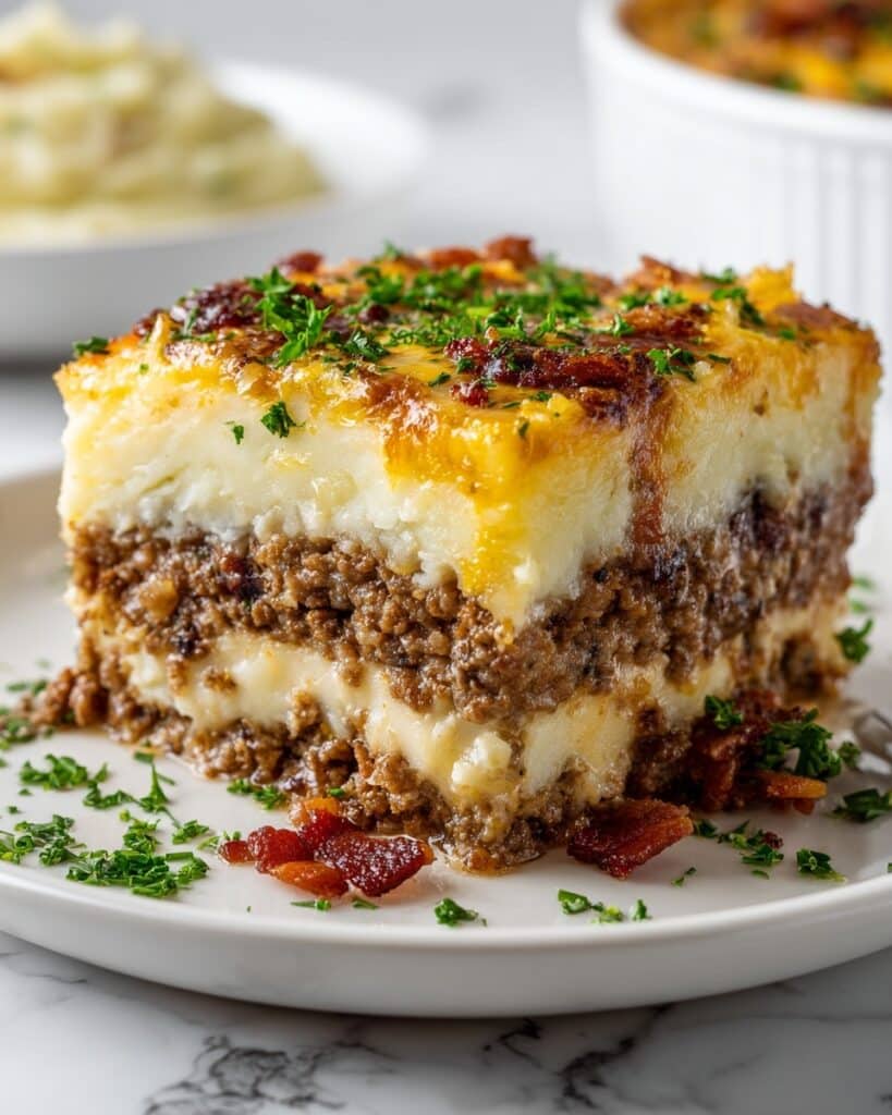 Meatloaf with Mashed Potatoes and Cheese Recipe