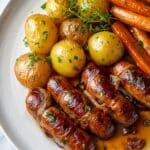 Easy Honey Garlic Sheet Pan Sausage with Roasted Vegetables Recipe