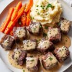 Garlic Butter Steak Bites with a Rich Parmesan Cream Sauce Recipe