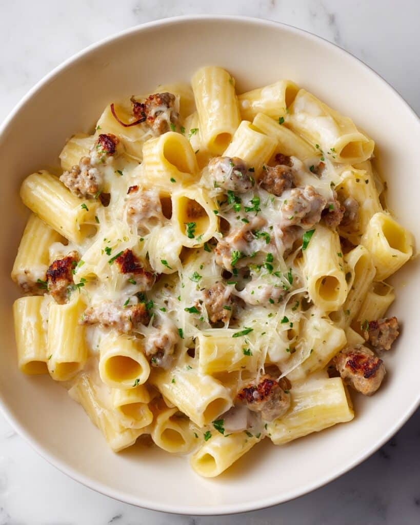 Ultimate Loaded Cheeseburger Alfredo Pasta Recipe