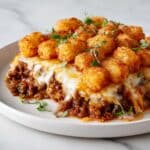 Tater Tot Casserole with Ground Beef and Cheddar Recipe