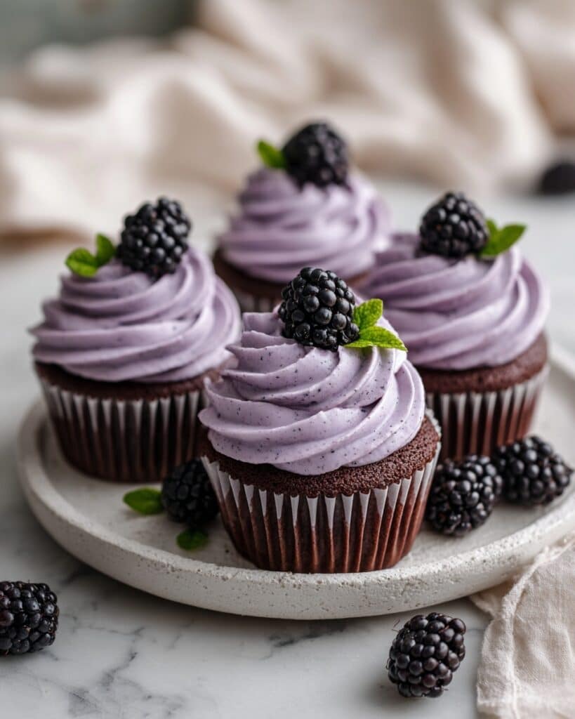 Chocolate Cupcakes with Blackberry Buttercream Recipe