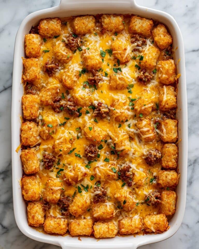 Cheesy Hot Dog Tater Tot Casserole Recipe