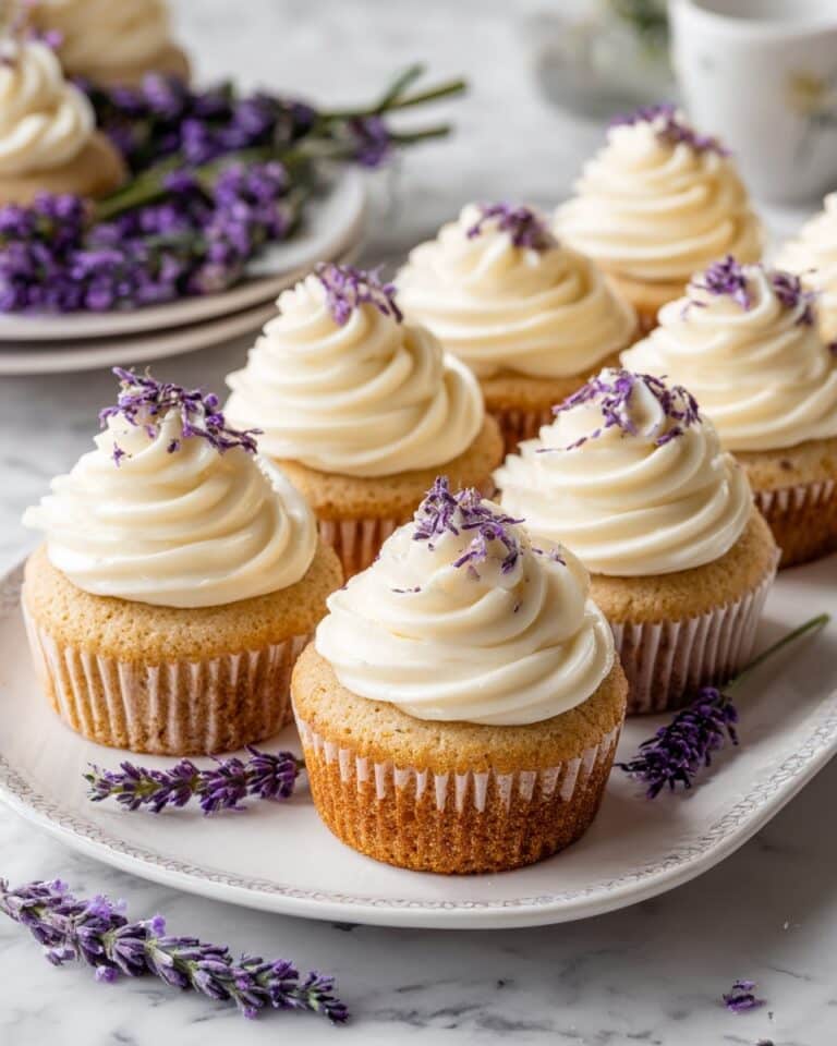Lavender Honey Cupcakes with Fluffy Vanilla Frosting Recipe