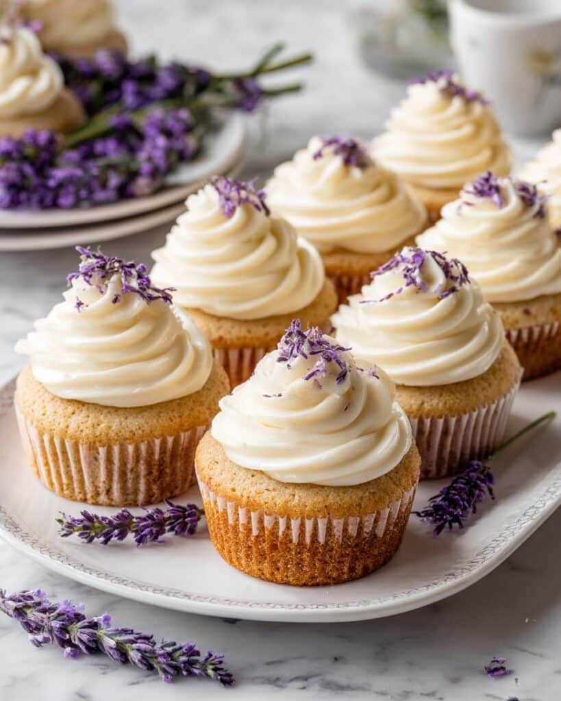 Lavender Honey Cupcakes with Fluffy Vanilla Frosting Recipe