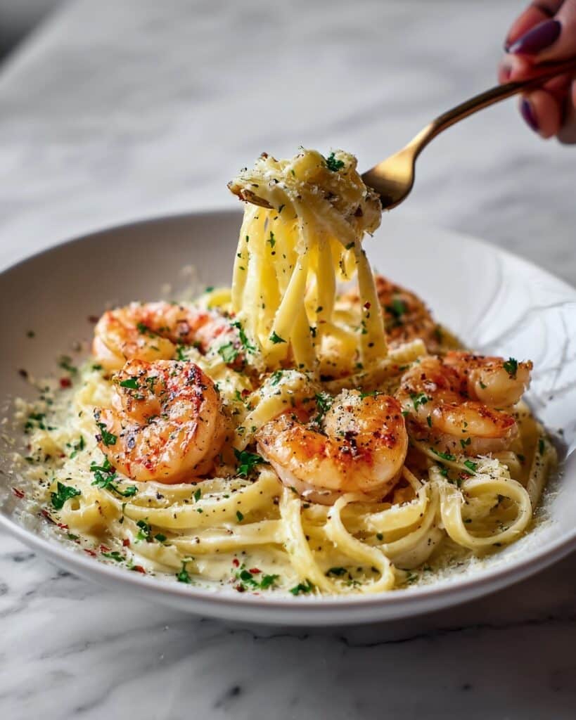 Creamy Garlic Shrimp Pasta Recipe