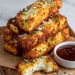 Crispy Sourdough Cheesy Breadsticks Recipe