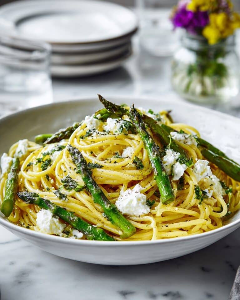 Fresh Spring Pasta with Creamy Lemon Ricotta and Asparagus Recipe