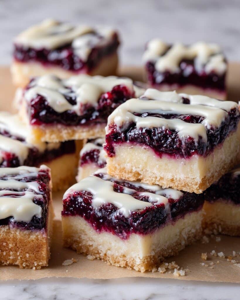 Blueberry Crumble Bars with Lemon Glaze Recipe