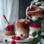 Pink Velvet Macchiato with Raspberry Milk and Cocoa Recipe