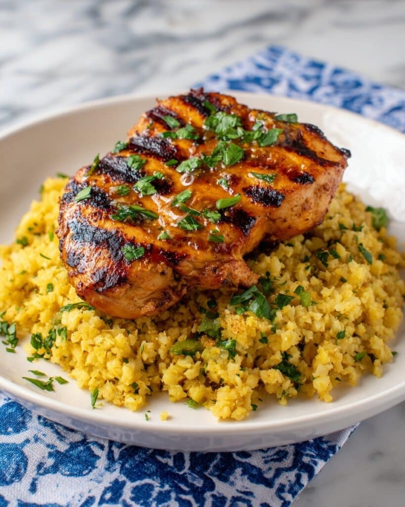 Sweet Chili Coconut-Lime Grilled Chicken with Cauliflower Rice Recipe