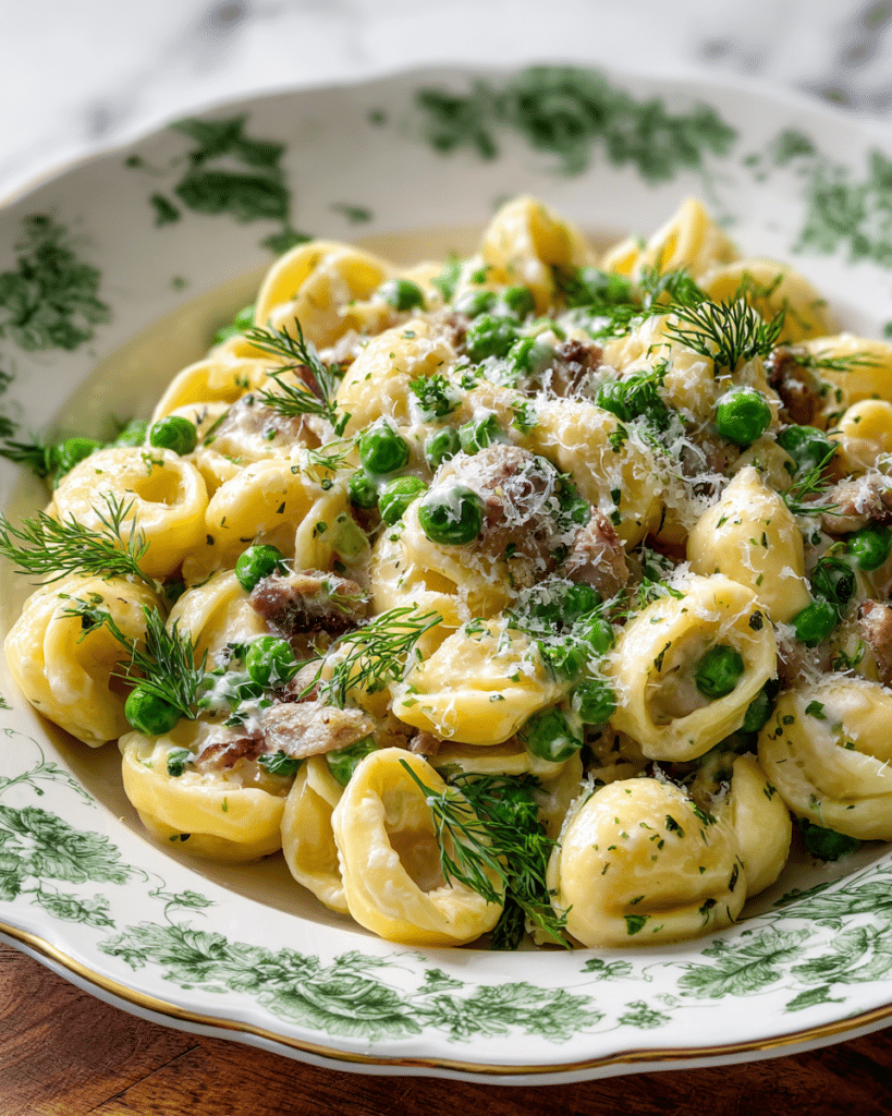 Creamy Lemon Pecorino Orecchiette with Chicken Sausage and Spring Vegetables Recipe