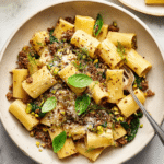 Caramelized Fennel Paccheri with Sausage and Pistachios Recipe