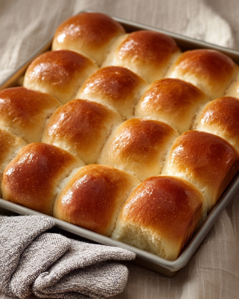 The image shows a group of soft, shiny bread rolls closely placed together on a white marbled surface. The top layer of the rolls has a golden brown color and smooth, shiny texture, while the sides are light and fluffy with a soft white inside. One bread roll is lifted by a woman's hand, showing the soft and airy inside clearly. The background is out of focus, highlighting the warm and fresh bread rolls in the center. photo taken with an iphone --ar 4:5 --v 7
