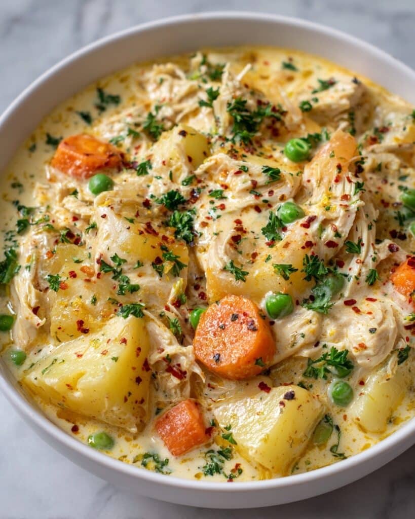 Crockpot Creamy Chicken Thigh Stew Recipe