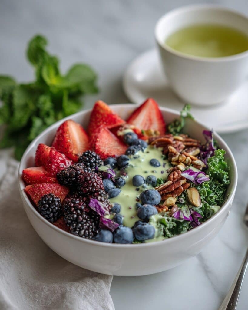 Superfood Berry Salad with Creamy Lemon Herb Dressing Recipe